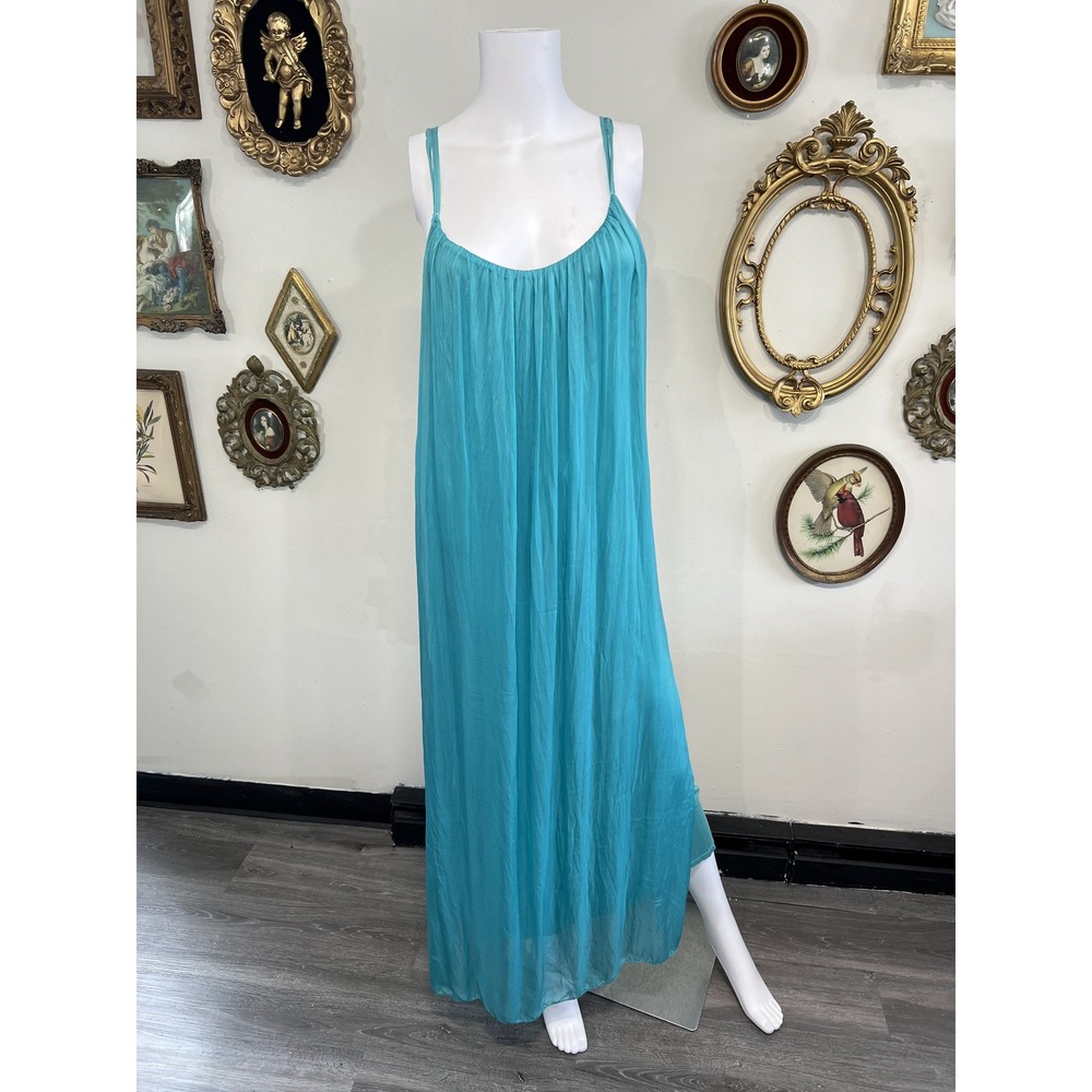 Meo Meli Turquoise Made in Italy Maxi Dress Size L
